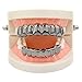 Tooth Cap Gap Grills for Your Teeth Diamond Grillz Teeth Men Gold Teeth 14K Gold/Silver Plated Iced out Single Grillz for Hip Hop Rapper Costume (Silver4)