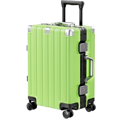 Krute Carry On Luggage 20 inch Aluminum Frame Suitcase with Spinner Wheels No Zipper Hardshell PC+ABS Luggages TSA Lock Zipperless Suitcases