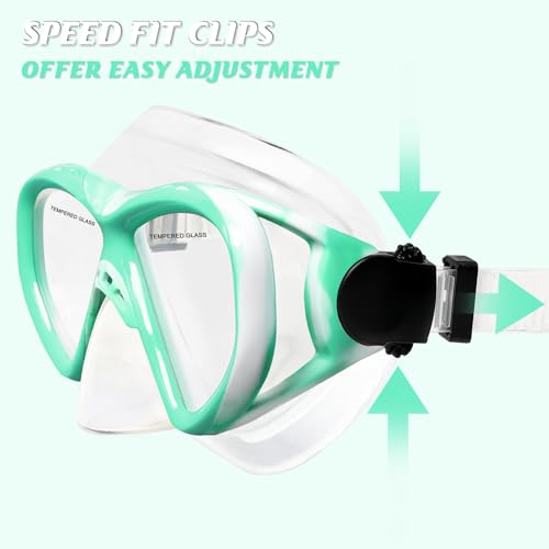 Image of Kids Swim Goggles Snorkel Diving Mask for Boys Girls Ages 5-15, Two-Color Anti-Fog Swimming Goggles with Nose Cover