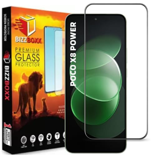 Image of Edge to Edge Tempered Glass For POCO X8 Power Screen Protector Guard - HD Clarity, Anti-Fingerprint Screen Guard (POCO X8 Power - 6.83 Inch) With Installation Kit - Pack of 1