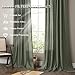 Jowels Olive Green Linen Curtains 84 inch Length 2 Panels Set Modern Farmhouse Living Room Drapes Light Filtering Rod Pocket Back Tab Filtering Privacy Semi Sheer Curtain 84 inches Long