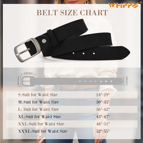 Image of WHIPPY Women Leather Belts for Jeans Pants Fashion Dress Belt for Women with Solid Pin Buckle
