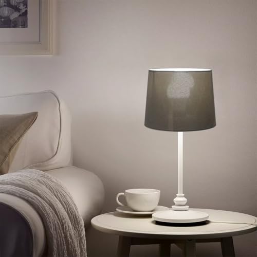 Sinta 2 Pcs 9" Modern Tapered Lamp Shade Replacement Grey Fabric Simple Style Light Shade with Silver Lining for E27/E14 Table Lamp/Wall Lamp - Image 4