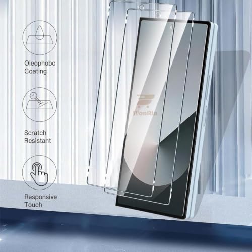 Image of Pack 2 - Borderless Tempered Glass Compatible with Samsung Galaxy Z Fold 8 Ultra 5G Edge to Edge 9H Hardness | Case-Friendly Screen Guard Protector- Installation Kit