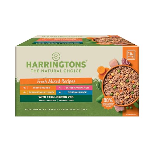 Harringtons Complete Wet Tray Grain Free Hypoallergenic Adult Dog Food Mixed Bumper Pack 16x400g - Chicken, Salmon, Turkey & Duck - Made with All Natural Ingredients, Packaging May Vary - Image 3