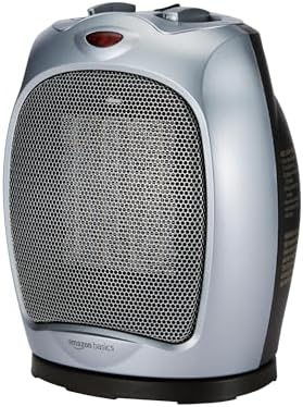 Amazon Basics Calefactor de cerámica oscilante, 1800 W, con termo...