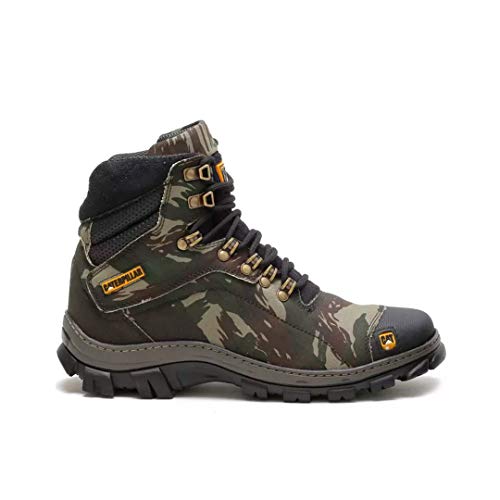 Botina Bota Couro Camuflada Militar Solado Antiderrapante (40)