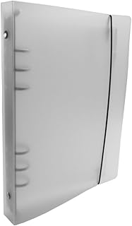 パンダファミリー バインダー リングバインダー 金具リング ポリプロピレン シンプル 無地 半透明 バンド付き クリアホワイト A5 6穴