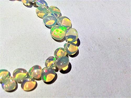 Perles opale de 4-7mm en cœur lisse, pierres précieuses naturelles d'Éthiopie pour collier DIY