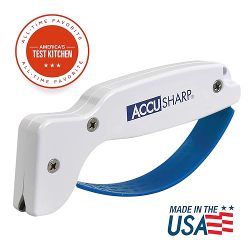 AccuSharp Knife Sharpener, Ergonomic Comfortable Handle, Compact & Easy to Use, Restore and Hone Straight & Serrated Knives, White by ACCUSHARP - Image 2