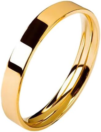 10K 14K 18K Solid Gold 2MM/3MM/4MM/5MM/6MM Polished Plain Wedding Band for Men Women Real Gold Flat Wedding Rings Comfort Fit Size 3-16