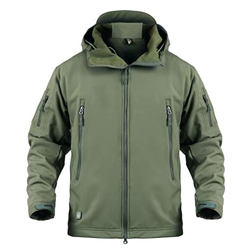 ReFire Gear Mens Army Special Ops Military Tactical Jacket Softshell Fleece Hooded Outdoor Coat,X-Large,Army Green