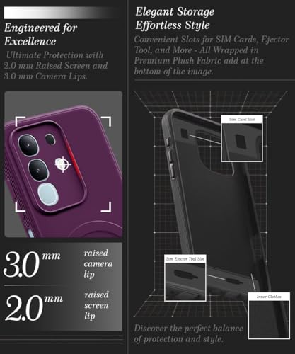 Image of WOW IMAGINE Back Case Cover for Redmi Note 12 5G | Vivo T4x | Soft Matte Silicone Case| Slim Fit & Shockproof | Camera Protection Bumper Cover (Purple)