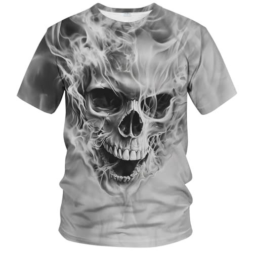 Men's Novelty Skull T-Shirt Vintage Graphic Tee Shirt Short Sleeves3