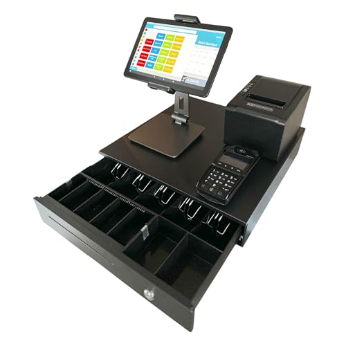 Image of System for 10-inch Amazon Fire Tablet Complete Cash Register with Receipt Printer, Cash Drawer, and Stand for Small Business, Retail, Restaurant, Salon