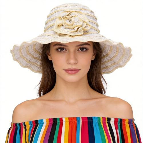 Sombrero plegable vintage para mujer protección UV miniatura 1