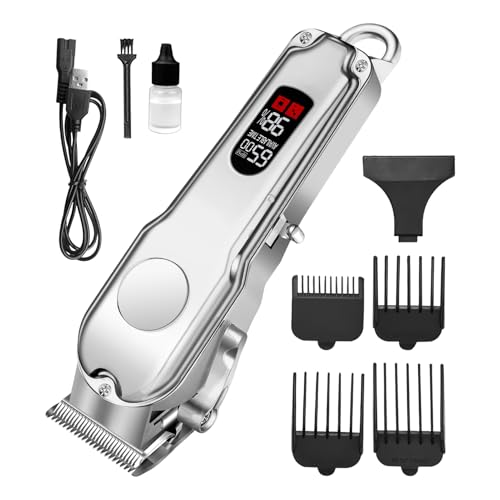 Cortapelos para hombre – Recortador inalámbrico ultra preciso, 4 peines guía, recargable por USB | Accesorio para el cuidado de la barba para corte de pelo para hombres, niños, mascotas