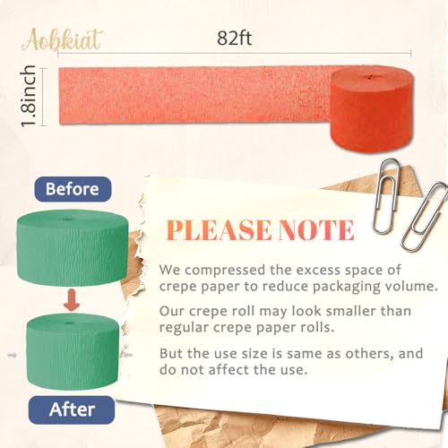 Image of AOBKIAT Colorful Streamers Party Decorations,5 Rolls Vintage Rainbow Crepe Paper Streamers for Birthday,Candyland Theme Baby Shower,Fiesta,Wedding,Christmas,DIY Craft Crepe Paper,1.8 Inch x 82 Ft /Roll