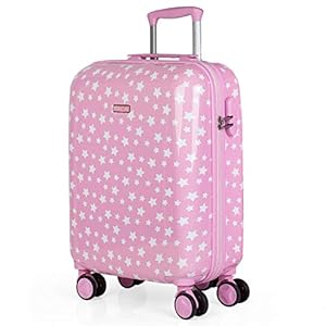 ITACA – Valise Cabine Enfant – Valise Enfant Fille – Valise Fille Garçon Rigide 4 Roulettes – Bagage Cabine – Valise Enfants Résistant – Bagages Enfant Ultra Légère – Cadenas à Combinaison 70245, Rose