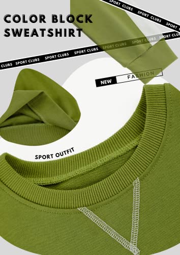 Valphsio Boy's Color Block Tracksuits Casual Sweatshirt Sports Pants Outfit Sets #TOP3