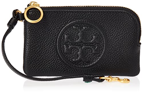 Tory Burch Perry Bombe Top-Zip Card Case, Black