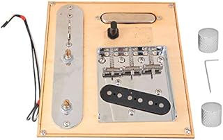 Bnineteenteam Electric Guitar Control Plate Guitar Saddle Bridge Plate Compatible with TL Electric Guitar (Black Chrome)