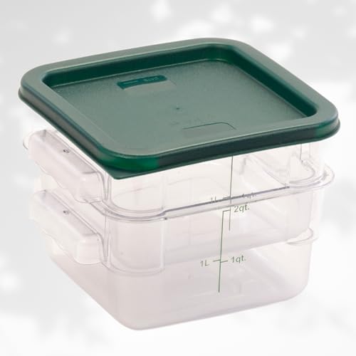 Image of FSE Square Food Container, 2 Quart, Polycarbonate, Reusable, Clear, NSF, (LID SOLD SEPARATELY)