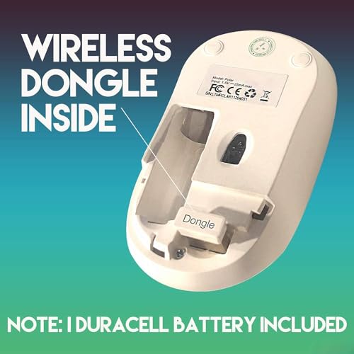 Image of Electro Wolf Polar Wireless 2.4G Optical Mouse with 12-Months Battery Life, Ambidextrous, USB Receiver for Notebook, Laptop, Computer, MacBook, Windows, MacOS (Polar)