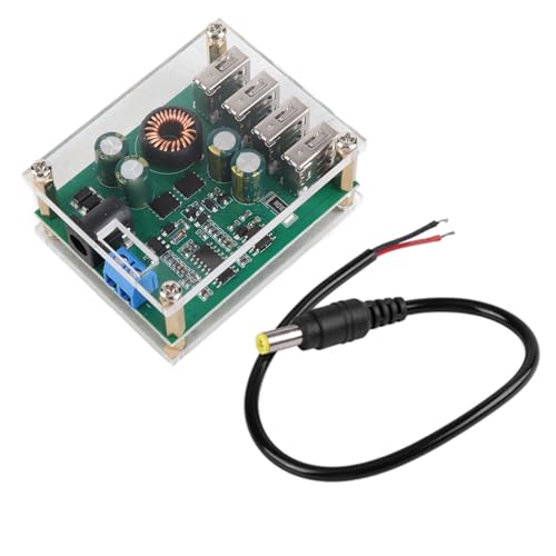 DC DC 7 60V a 5V 5A 4USB Salida Convertidor Reductor Módulo de Fuente de alimentación con protección de polaridad inversa para teléfonos móviles, tabletas y computadoras