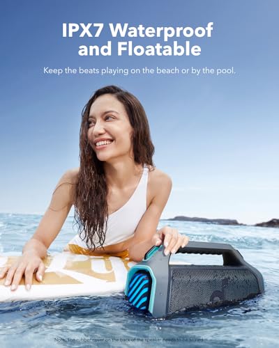 Image of Soundcore Boom 2 Plus Portable Speaker By Anker, 140W, 2+2 Channel Audio | IPX7 Waterproof, BassUp 2.0, 20H playtime, fast charge, RGB lights, power bank, Bluetooth 5.3, camping & beach use
