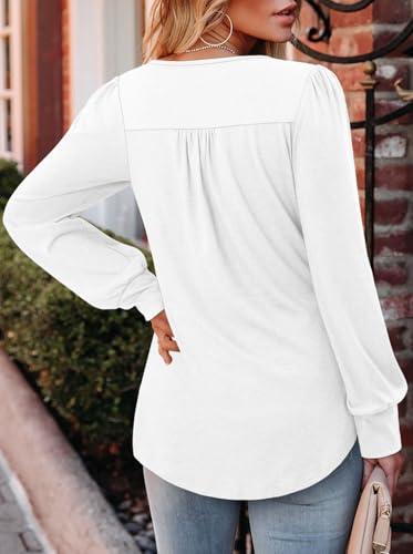 BETTE BOUTIK Long Sleeve Shirts for Women Fall Tops Dressy Blouses Crewneck Tunic Tops for Leggings S-3XL