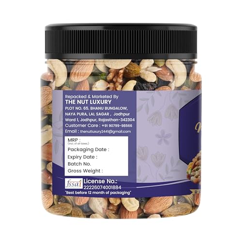 Image of THE NUT LUXURY Mixed Dry Fruits 100gm | Premium Nut & Dried Fruit Mix | Healthy Snack Blend of Almonds, Cashews, Dates, Black Raisins & Green Raisins | Perfect for Fasting, Energy Boost & Daily Nutrition