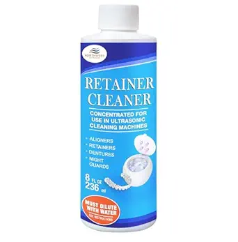 NORTHWEST ENTERPRISES Ultrasonic Retainer Cleaner Solution Concentrate for Ultrasonic Machines - Cleans Mouthguards, Invisalign & Nightguards - Odor, Stain & Discoloration Remover (8 oz)