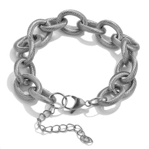 Ladies And Men Titanium Steel Hip-Hop Spiral Thick Chain 13mm Wide Necklace Bracelet Simple And Fashionable