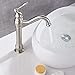 gotonovo Single Handle Vessel Sink Faucet 360° Swivel Bathroom Faucet One Hole Farmhouse Lavatory Vanity Faucet Bowl Sink Mixer Tap with Pop Up Drain, Brushed Nickel