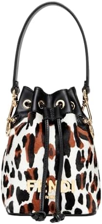 FENDI Mon Tresor Animal Print Sheepskin Mini Crossbody Bucket Bag