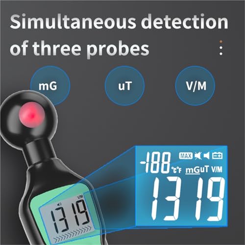 EMF Detector Digital 4-en-1 para Medición EMF y Temperatura miniatura 3