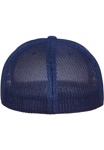 Image of Flexfit Trucker Mesh Fitted Cap | 6-Panel, Mid-Profile, Stretchable Mesh Backing, Flexfit Sweatband, Curved Visor, Silver Undervisor