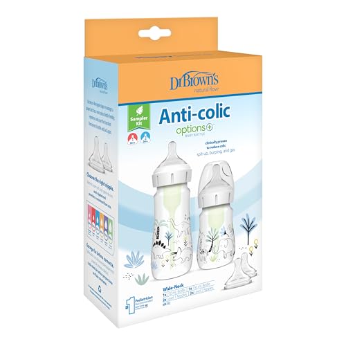 Dr. Brown’s Anti-Colic Options+ Wide-Neck Baby Bottle Sampler Kit, White, 1 count (Pack of 2) - Image 3