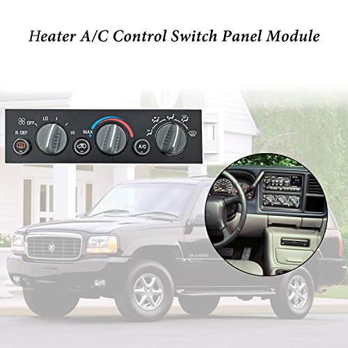 9378805 Climate Control Module for 1996-2000 Suburban Tahoe Yukon, Cadillac Escalade, Chevro-let A/C Heater Climate Control Pannel w/Rear Window Defogger Switch AC 15-72547 599-006