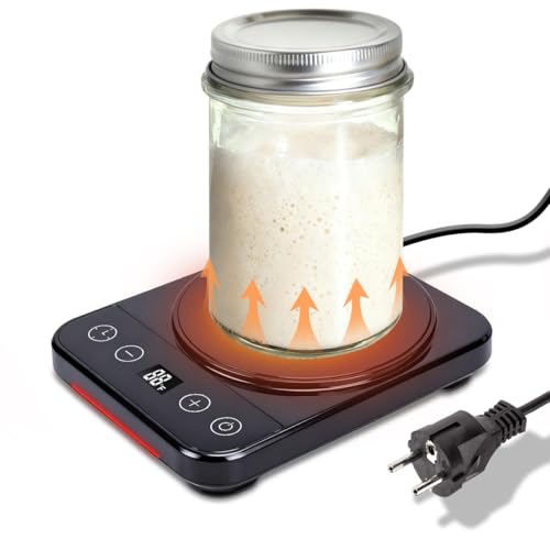 Leopacat Calentador de Masa Madre, 18 W 21°C a 38 °C Almohadilla Térmica para Masa Madre Almohadilla con Temporizador 12H y Memoria Ideal para Pan y Fermentación