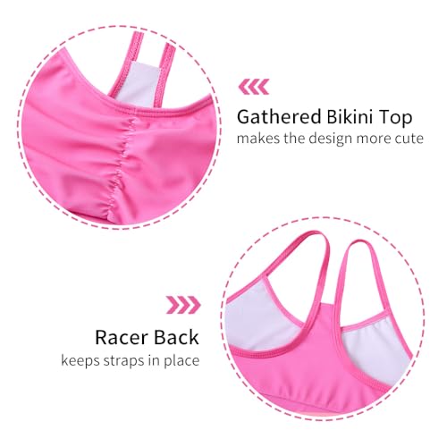 Vieille Girls Swimsuit 2 Piece Bikini Bathing Suit Quick Dry Swimwear Size 7-12 Years3