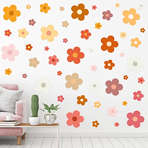288 Pcs Y2K Cute Flowers Wall Sticker Colorful Floral Wall Decal Vinyl Peel And Stick Preppy Hippie Stickers Aesthetic Wall Flowers Wall Decor For Nursery Teen Girls Boy Kids Bedroom (Classic Colors) #TOP13