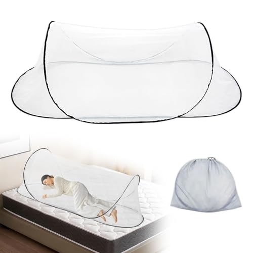 Moskitonetz Pop Up 200 x 80 x 56 Faltbares Mückennetz tragbares Campingzelt Familien Moskitonetzbett für Bett Reisen Outdoor Campin