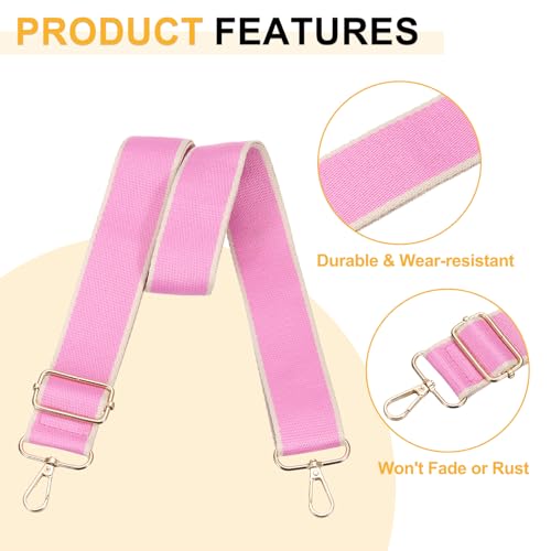 Image of PATIKIL 55in Purse Straps Replacement Crossbody, Bag Straps Crossbody Universal Adjustable Canvas for Purses Handbags Guitar, Pink