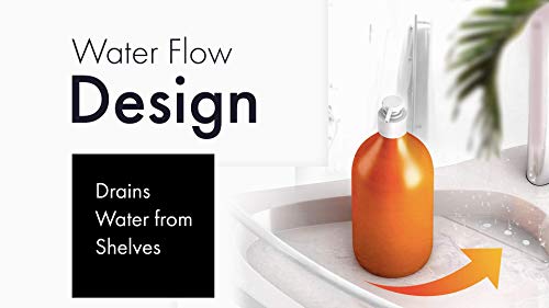 Corner Shower Caddy Tension Pole: [Five Shower Shelf Storage Rack] Keep Your Shower Storage Organized & Tidy With A Free Standing Bathroom Shower Organizer - Shower Caddy Corner For Inside Shower Rack #TOP5