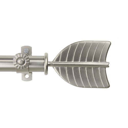 Rod Desyne Feather Adjustable Window Curtain Rod Set, 120 to 170-Inch, Satin Nickel