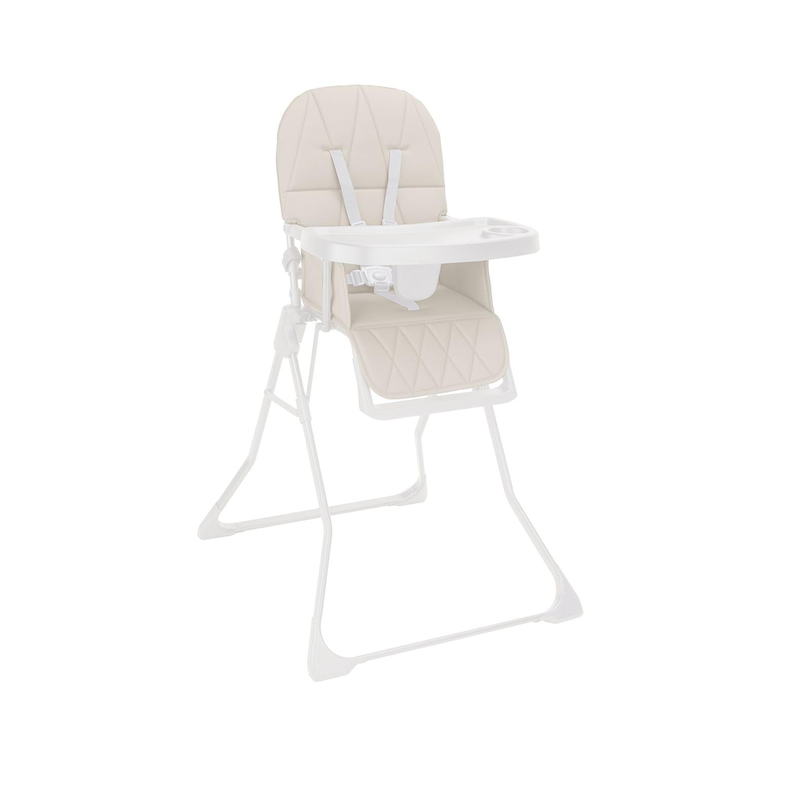 BabyTronix Foldable High Chair for Babies & Toddlers, Ultra-Compact Lightweight 4.7kg, Adjustable Removable Tray, 5-Point Harness, Wipeable Seat, Non-Slip Feet, Baby Feeding Highchair (Grey)