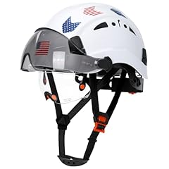 White Safety Hard Hat With Double Visor