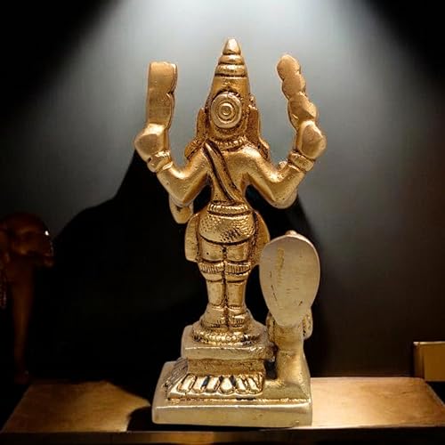 Estatua de Lord Murugan en Latón de 3 Pulgadas miniatura 3